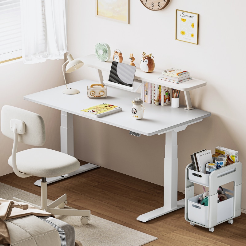 値下げ中　電動昇降デスク ホワイト/ナチュラル 100x60cm Claiks* 値下げ中 電動昇降デスク ホワイト⁄ナチュラル 100x60cm Claiks