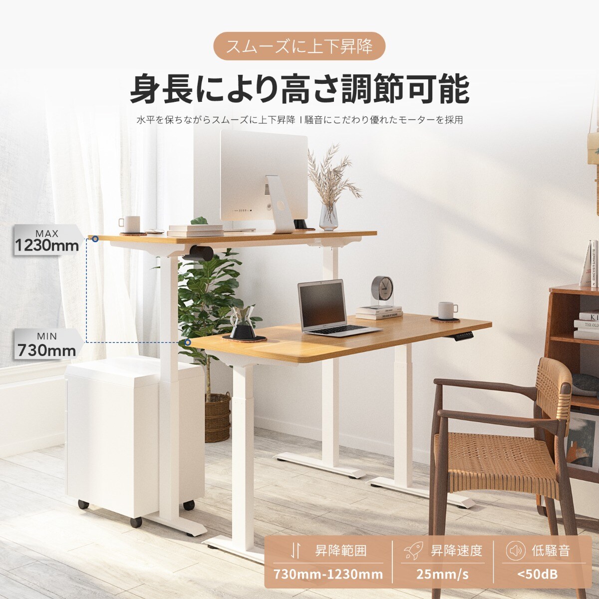 FLEXISPOT スタンディングデスク 電動式昇降デスク EJ2天板なし