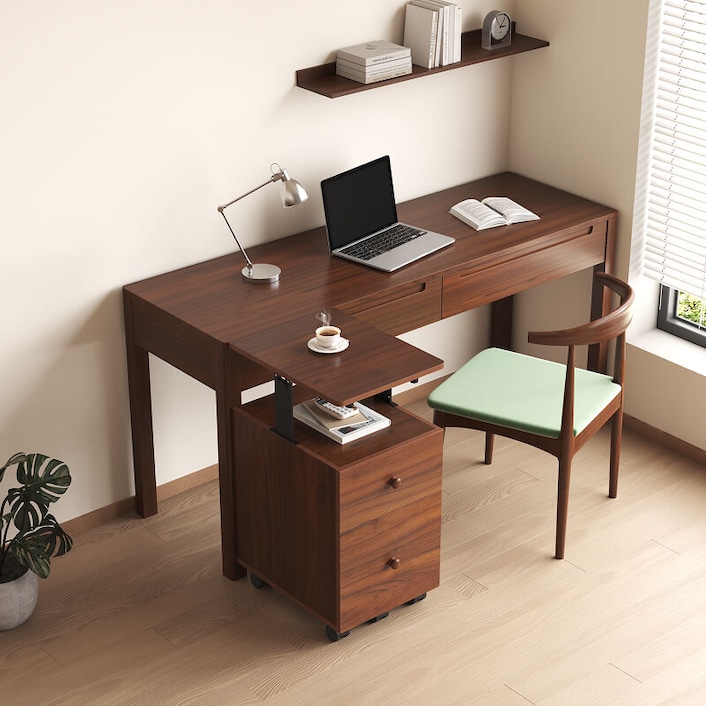 昇降式ナチュラルウッド事務机 天板昇降式ワゴン・CW1 | FlexiSpot 公式ストア